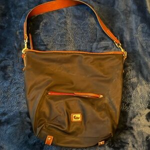 Dooney & Bourke Black and Brown Shoulder Bag